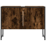 Bathroom Sink Cabinet Smoked Oak 80x33x60 cm Engineered Wood 842463