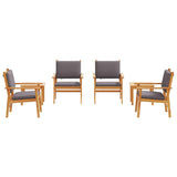 Garden Sofa Set with Cushion 6 pcs Brown Solid Acacia wood 3331816