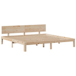 ZNTS Bookcase Bed without Mattress 180x200 cm Super King Solid Wood Pine 3322638