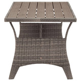 Garden Table Grey 120x70x66 cm Poly Rattan 316584
