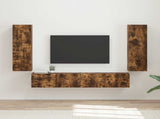 TV Cabinet Set Wall-mounted 4 pcs Smoked Oak Engineered Wood 3409038