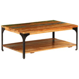 Coffee Table with Shelf 100x60x35 cm Solid Reclaimed Wood 247324
