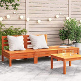 Garden Sofa 3-Seater Wax Brown Solid Wood Pine 838037