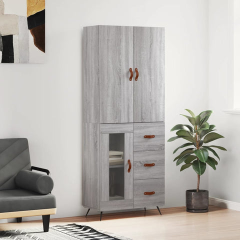 Highboard Grey Sonoma 69.5x34x180 cm Engineered Wood 3195937