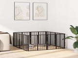 Dog Gate 8 pcs Black 60 x 60 cm Galvanised Steel 892022