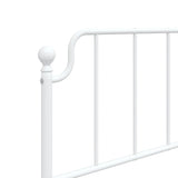 Metal Bed Frame without Mattress with Headboard White 75x190cm 373926