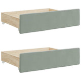Daybed with Trundle&Drawers without Mattress Light Grey 90x190 cm 3197395