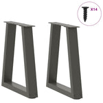 ZNTS Dining Table Legs V-Shape 2 pcs Anthracite 38x cm Steel 4012546