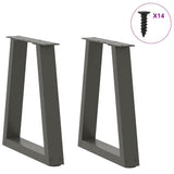 Coffee Table Legs V-Shape 2 pcs Anthracite 38x cm Steel 4012546