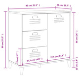 Sideboard VIKEN Anthracite Grey 80x40x80 cm Engineered Wood 374940