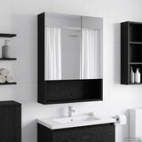 Bathroom Mirror Cabinet Black Oak 50 x 14.5 x 70 cm 889200