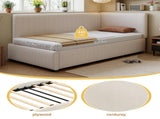 Upholstered bed, 3ft single bed 90190cm, Modern Corduroy Youth Bed, With wooden Slats, With side N604P473672B