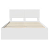Bed Frame with Headboard White 150 x 200 cm Engineered Wood 3408655