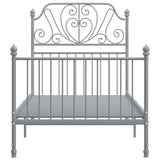 Bed Frame Grey Powder-coated metal Single Durable Bed Frame 324843