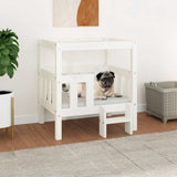Dog Bed White 65.5x50.5x70 cm Solid Wood Pine 822373