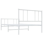 Metal Bed Frame without Mattress with Footboard White 90x200cm 352540