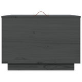 Storage Boxes with Lids 3 pcs Grey Solid Wood Pine 818247