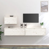 TV Cabinets 3 pcs White Solid Wood Pine 3100275