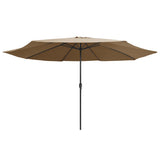 Garden Parasol with Metal Pole 390 cm Taupe 47381