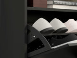 16 Shoe Pair Storage Cabinet, with Flip Doors - High Gloss Black T3398P343168