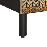 TV Cabinet Black 100x33.5x46 cm Solid Rough Wood Mango 4018646