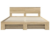 Bed Frame Sonoma Oak 140 x 200 cm Engineered Wood 3408762