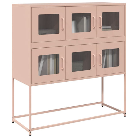 ZNTS Sideboard Pink 100.5x39x107 cm Cold-rolled Steel 853423