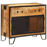 Sideboard 80x31x66 cm Solid Rough Wood Mango and Metal 355843