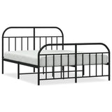 Metal Bed Frame without Mattress with Footboard Black 140x190cm 353653