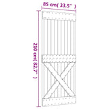 Sliding Door Natural and White 85 x 210 cm Solid Pine Wood 3444965