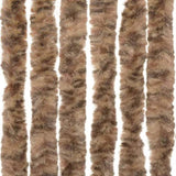 Fly Curtain Beige and Dark Brown 90x200 cm Chenille 377320