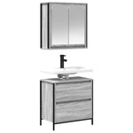 2 Piece Bathroom Furniture Set Grey Sonoma Engineered Wood 3328367