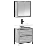 2 Piece Bathroom Furniture Set Grey Sonoma Engineered Wood 3328367