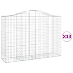 Arched Gabion Baskets 13 pcs 200x50x140/160 cm Galvanised Iron 3145693