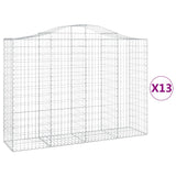 Arched Gabion Baskets 13 pcs 200x50x140/160 cm Galvanised Iron 3145693