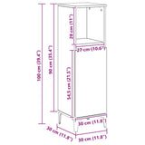 Bathroom Cabinet Artisan Oak 30x30x100 cm Engineered Wood 857112