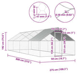 Outdoor Chicken Cage 2.75x8x1.92 m Galvanised Steel 170791