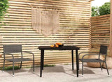 Garden Dining Set Grey, Black PE Rattan, Steel, Glass Medium 3099595