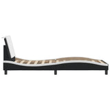 Bed Frame without Mattress "Zadar" Black and White 90x190 cm Single Faux Leather 3208154