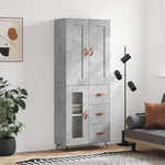 Highboard Concrete Grey 69.5x34x180 cm Engineered Wood 3199917