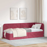 Corner Bed Frame with Headboard Wine Red 80 x 200 cm Velvet 42016517