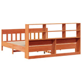 ZNTS Bed Frame without Mattress Wax Brown 200x200 cm Solid Wood Pine 3323211