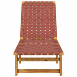Sun Lounger Red Solid Wood Acacia and Fabric 366508