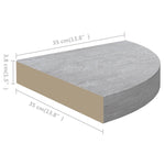 Wall Corner Shelves 4 pcs Concrete Grey 35x35x3.8 cm MDF 326644
