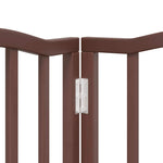Dog Gate with Door Foldable 9 Panels Brown 450 cm Poplar Wood 3155606