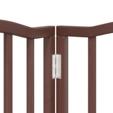 Dog Gate with Door Foldable 9 Panels Brown 450 cm Poplar Wood 3155606