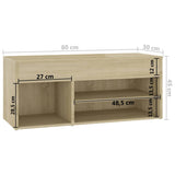 Shoe Bench Sonoma Oak 80x30x45 cm Engineered Wood 808750