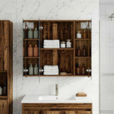 Bathroom Mirror Cabinet with Shelf Old Wood 80 x 14.5 x 70 cm 889109