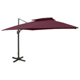 Cantilever Garden Parasol with Double Top 300x300 cm Bordeaux Red 312380
