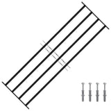 Window Grille 175 x 60 cm Powder-Coated Steel Black 42020566